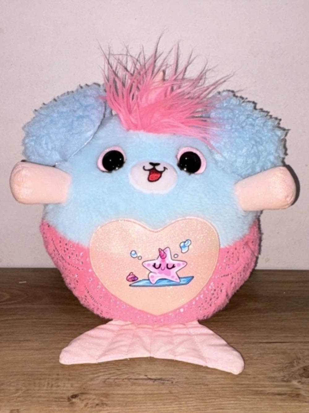 Plush Blue and Pink Mermaid Buddy for Small Pets